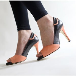 배색라인의 느낌있는 오픈토힐