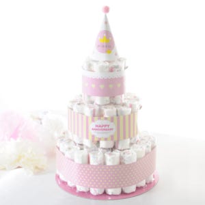 백일기저귀케익 핑크솜사탕