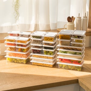 창신리빙 센스 밀폐 진공 소분 용기 40개세트 냉동밥 보관용기 냉장고 냉동실 정리 보관함