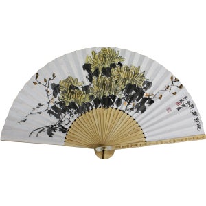 동남필방 길이30cm 고급접선 작품접선부채 국화 서예용품