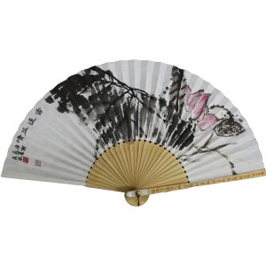 동남필방 길이30cm 고급접선 작품접선부채 연꽃 서예용품