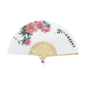 동남필방 길이30cm 고급접선 작품접선부채 목단 서예용품