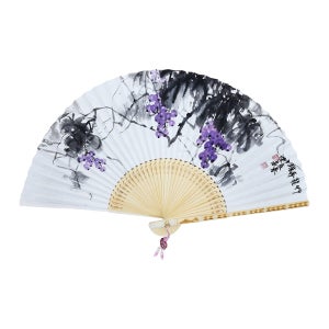 동남필방 길이30cm 고급접선부채 작품접선부채 포도 서예용품