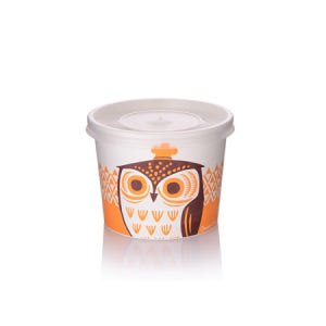 [종이용기 세트] 350ml 아울+뚜껑 각 1000개 / 포장용기 배달용기