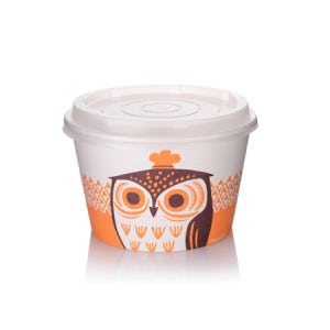 [종이용기 세트] 940ml 아울 600개+뚜껑 640개 / 포장용기 배달용기