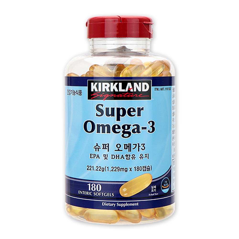 커클랜드 <b>슈퍼 오메가</b>3 1229mgX180캅셀 알티지(rTG)코스트코