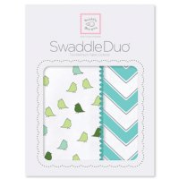 스와들디자인 SD 듀오(코튼블랭킷+라이트블랭킷) SD-470TQ / SwaddleDuo - Little Chickies & Chevron (터퀴시)