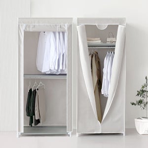 패브릭 커버 비키니 옷장 조립식 시스템 행거 드레스룸 심플 80SG