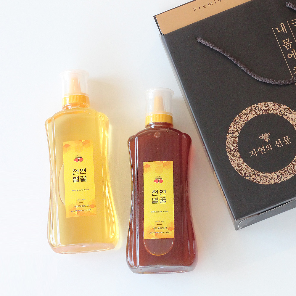 천연벌꿀 튜브 1kg 2병 꿀선물세트 자연산 양봉 꿀답례품