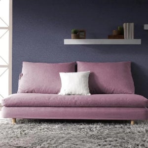 [티모드] 무소음 패션침대 슈퍼싱글SS 등쿠션+라텍스패드 세트형C-보니토 바이올렛컬러- 리커버+원목다리