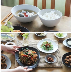 모던 화이트 블랙 그레이 6인 42P 그릇세트