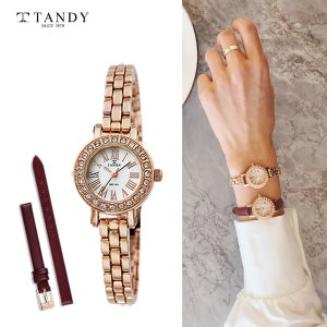 TANDY 탠디 모던클래식 여성용 메탈시계 4017 로즈골드 (추가밴드 증정)