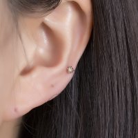 14k 2mm 8발 꼬냑다이아피어싱