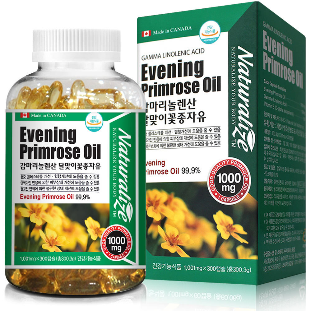 달맞이꽃종자유 오일 <b>감마리놀렌산</b> 300캡슐 보라지유 오메가6 달맞이종자유 <b>GLA</b> 효능