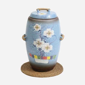매듭 손잡이 블루 쌀독 20KG 쌀통 쌀항아리