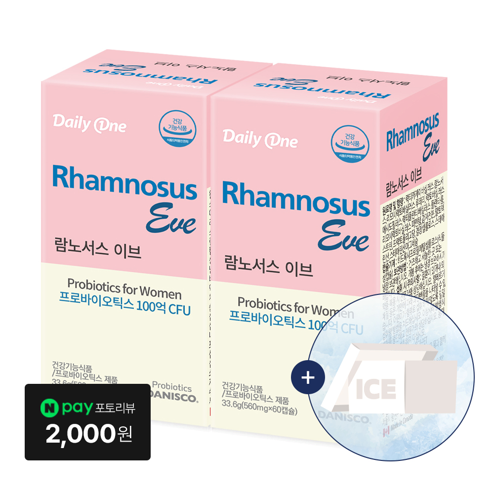 <b>데일리원</b> 람노서스 이브 100억 유산균 60캡슐, 2개