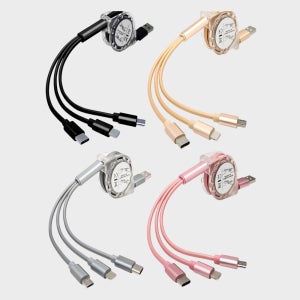 3in1 충전 릴 케이블 5핀 8핀 C타입 공용