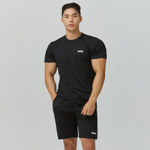 블랙몬스터핏 BLACKSET 남자헬스복 트레이닝복 세트 헬스장 기능성 반팔 운동복 러닝복