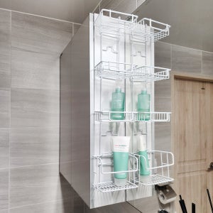 노바리빙 무타공 다용도 욕실 화장실 주방 틈새 수납 선반 철제 냉장고 화장실 매직 선반