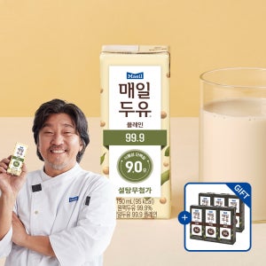 매일두유 99.9 플레인 저당두유 190ml 24팩 [+매일두유 검은콩 6팩 증정] [도착보장]