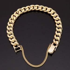 14k 18k 할로우 커브 기간트 체인 금 팔찌
