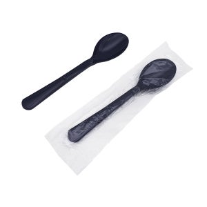 개별포장 일회용수저 숟가락 스푼 (검정) 박스/15묶음/1500개