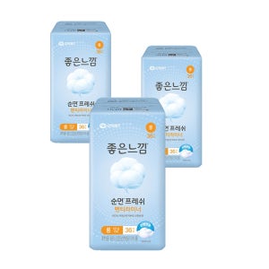 좋은느낌 순면프레쉬 팬티라이너 롱 36개입x3팩