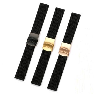다이버 시계용 고급 블랙 러버 밴드 20mm, 22mm RUBBER STRAP