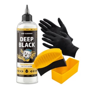 딥블랙 타이어 광택제 코팅 500ml 플라스틱 코팅제 스펀지 세트