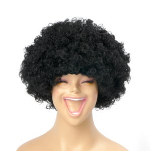 디스코 뽀글이 폭탄 파마 가발 분장 소품 블랙