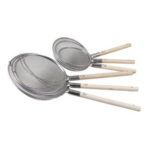 업소용 건지기 스텐 거친망 나무자루 뜰채 6size