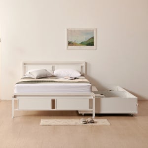 빌트라인 루미 슬라이딩 침대프레임 철제 수납 원룸