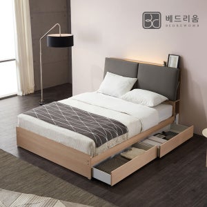 [베드리움] 블링 LED 서랍침대 +유로탑 매트리스 SET
