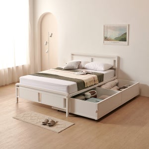 빌트라인 루미 철제 수납침대 Q 슬라이딩 원룸 퀸