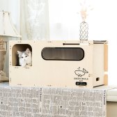 C1 [그린웨일] 원목 고양이 화장실 대형고양이화장실, 스크래쳐 사막화방지