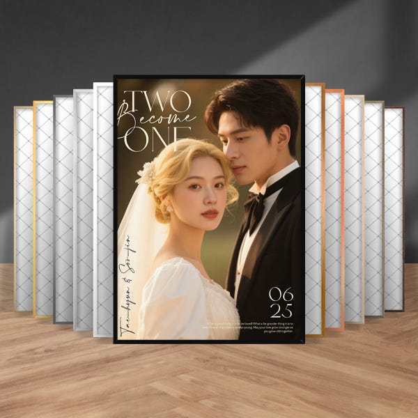 A2 알루미늄 아크릴 액자 프레임 원목 주문 맞춤 제작 웨딩 결혼 결혼식 사이즈 고급 틀