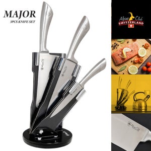 스위스알파인클럽 메이저 4종 칼세트 칼블럭 주방용 중식도 식도 식칼 세트