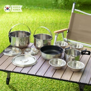 리빙글로리 베스트 코펠 세트 / 스텐 냄비 식기 그릇 캠핑용 낚시용 여행 백패킹