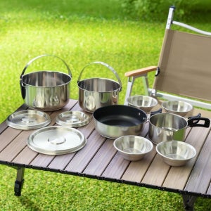 리빙글로리 베스트 코펠 세트 / 스텐 냄비 식기 그릇 캠핑용 낚시용 여행 백패킹