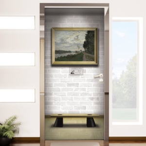 [현관문시트지-꾸밈]io362-클로드모네_아르장퇴유의산책길 /현관문,방화문,가구문짝,엘레베이터문짝, 벽면포인트등 다용도리폼사용