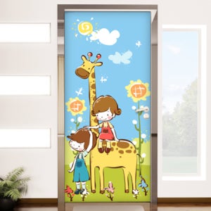 [현관문시트지 - 꾸밈] io171-얼마나 컸을까 /현관문,방화문,가구문짝,엘레베이터문짝, 벽면포인트등 다용도리폼사용