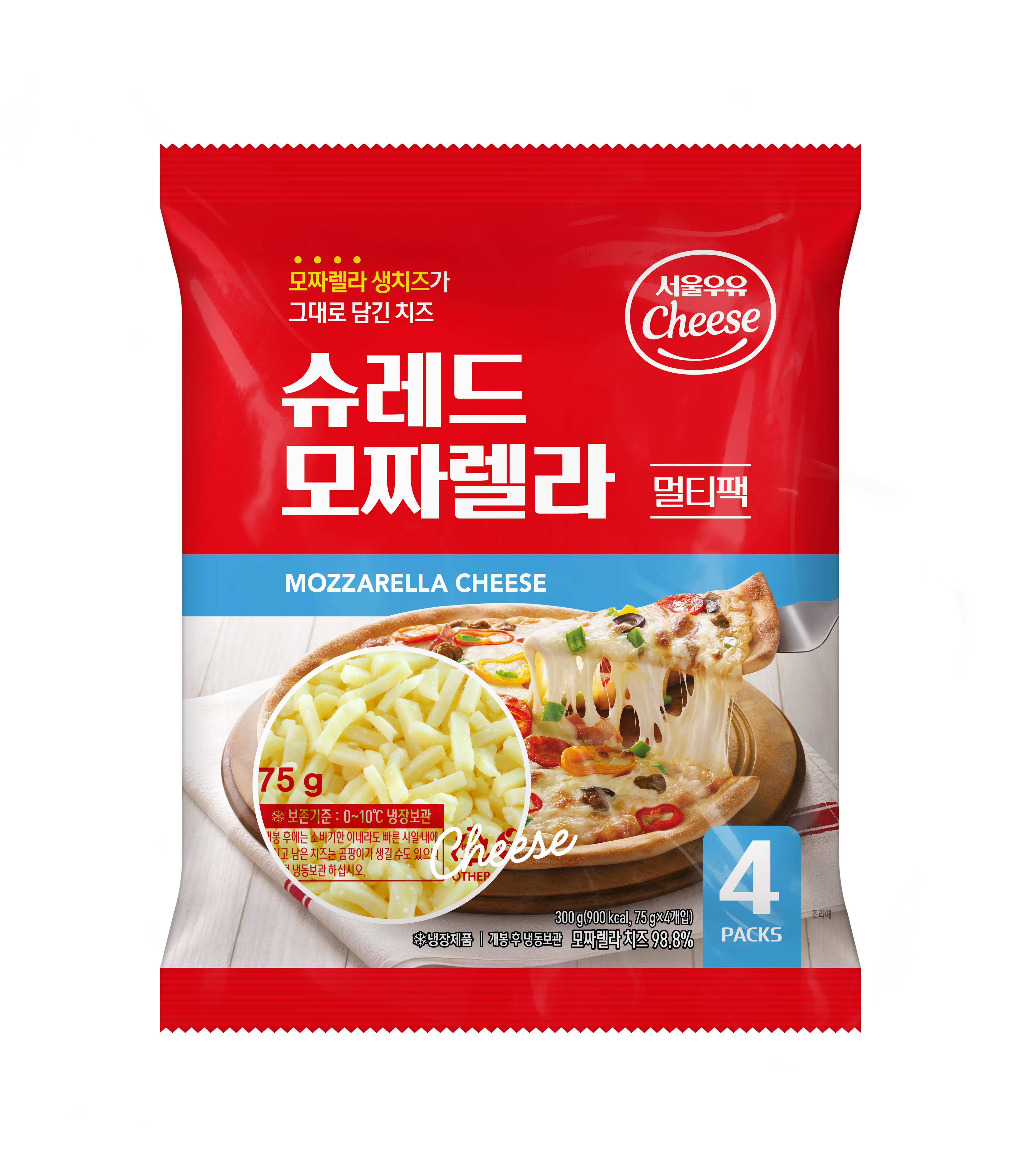 서울우유 슈레드 모짜렐라 피자치즈 멀티팩 300g