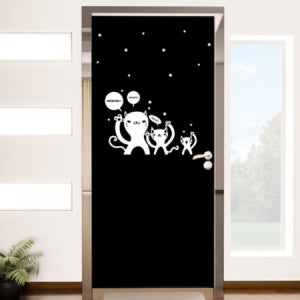 [현관문방문시트지-꾸밈] ch559-헬로캣_현관문리폼세트