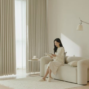 루체르 빛차단 100% 거실 암막커튼 방한 방풍 핀형 커튼 130x165cm