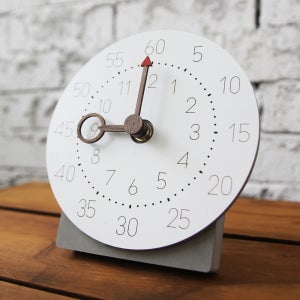 국산 미니 돋보기 교육용 무소음 탁상시계 아이방 학습용 화이트 어린이 유아 공부 시계보는법