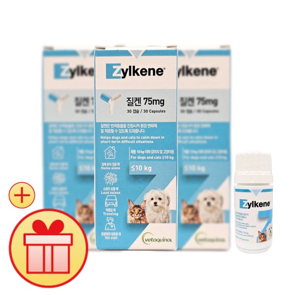 질켄 75mg 강아지 고양이 스트레스 안정제 분리불안 합사 스트레스