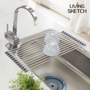 [리빙스케치] 퀸스 싱크롤 매트 개수대 거치 싱크대 선반 물빠짐 식기 건조 국내제작