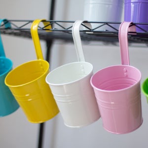 정원꾸미기 다육이 꽃 양철 미니 화분 스탠드 벽걸이 10가지 컬러