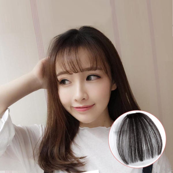 앞머리가발 100%인모 시스루뱅 부분가발 일자앞머리
