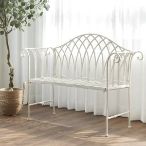 프렌치 블랑 빈티지 화이트 인테리어 정원 카페 주물 공원 철제 야외용 야외 벤치 의자